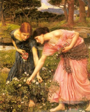 Rassembler Ye Rosebuds Alors que Ye Mai femme grecque John William Waterhouse Peinture à l'huile